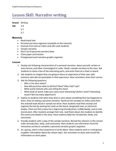 Free Personal Narrative Writing Lesson Plan 2nd Amp Personal Narrative Graphic Organizer 2nd Grade - Personal Narrative Graphic Organizer 2nd Grade