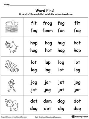 Free Picture Word Find Og Words In Color Og Words With Pictures - Og Words With Pictures