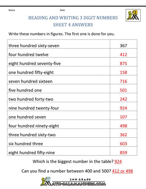 Free Place Value Worksheets Reading And Writing 3 Read And Write Numbers Worksheet - Read And Write Numbers Worksheet