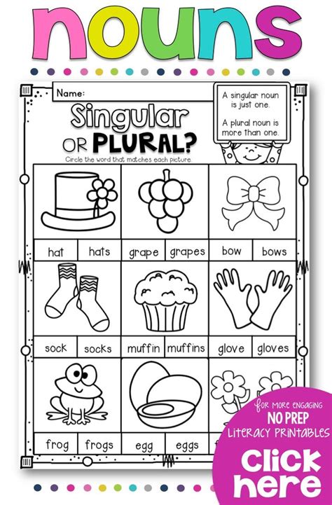 Free Plural Nouns Worksheet Kindergarten Worksheets Noun Kindergarten Worksheet - Noun Kindergarten Worksheet
