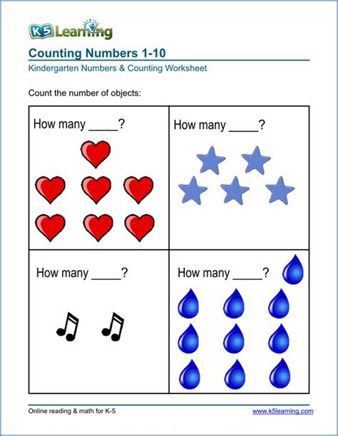 Free Preschool Amp Kindergarten Numbers Amp Counting Kindergarten Counting Worksheet - Kindergarten Counting Worksheet