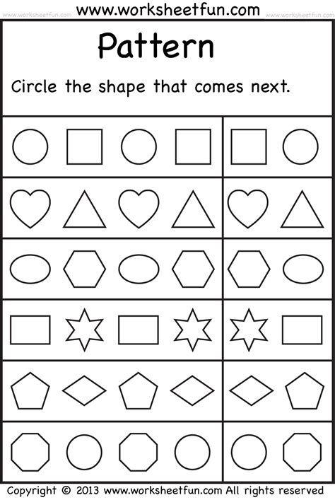 Free Preschool Amp Kindergarten Pattern Worksheets K5 Learning Preschool Pattern Worksheets - Preschool Pattern Worksheets