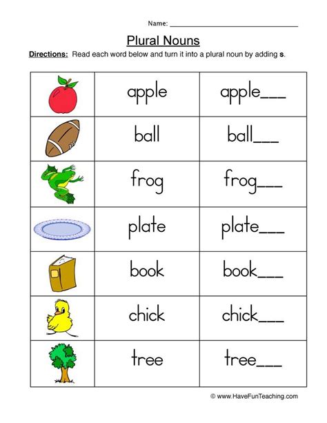 Free Preschool Amp Kindergarten Plural Words Worksheets Kindergarten Plural - Kindergarten Plural
