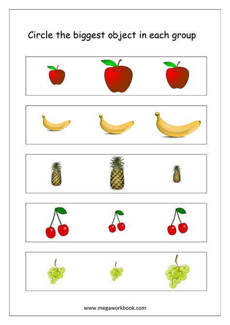 Free Preschool Amp Kindergarten Size Comparison Worksheets Printable Weight Worksheets For Kindergarten - Weight Worksheets For Kindergarten
