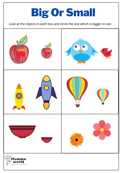 Free Preschool Big Or Small Worksheet Big And Small Pictures For Preschool - Big And Small Pictures For Preschool
