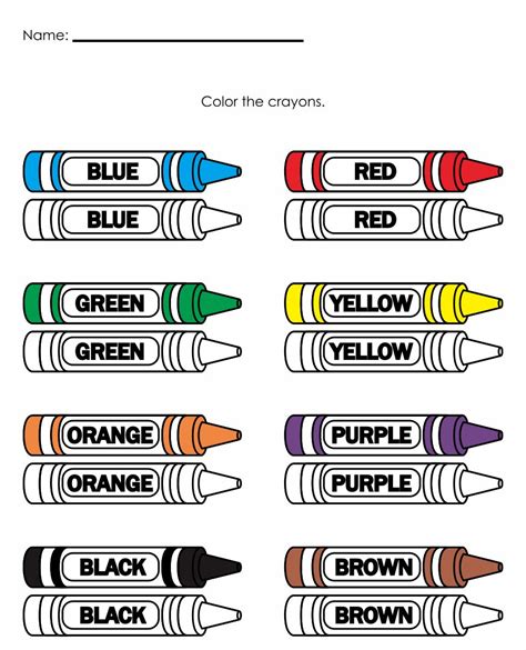 Free Preschool Coloring Worksheets Colors Worksheet Preschool - Colors Worksheet Preschool