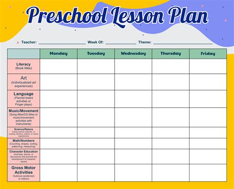 Free Preschool Lesson Planning Resources Pre K Printable Preschool Planning Sheets - Preschool Planning Sheets