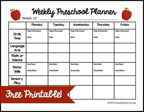 Free Preschool Lesson Planning Template Pre K Printable Preschool Planning Sheets - Preschool Planning Sheets