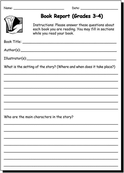 Free Printable 3rd Grade Book Report Template For Fifth Grade Book Report Template - Fifth Grade Book Report Template