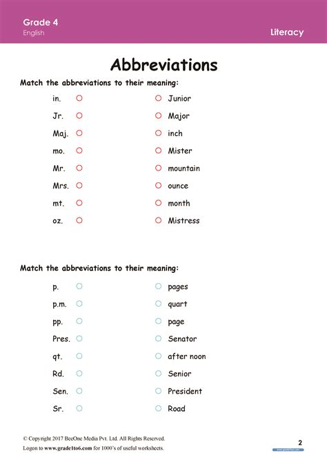 Free Printable Abbreviations Worksheets For 3rd Grade Quizizz Printable Abbreviation Worksheet Second Grade - Printable Abbreviation Worksheet Second Grade