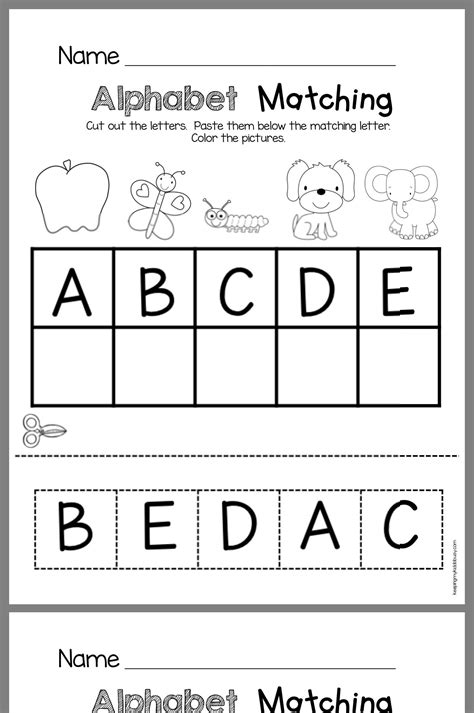 Free Printable Alphabet Cut And Paste Letter Tracing Cut And Paste Alphabet Match - Cut And Paste Alphabet Match