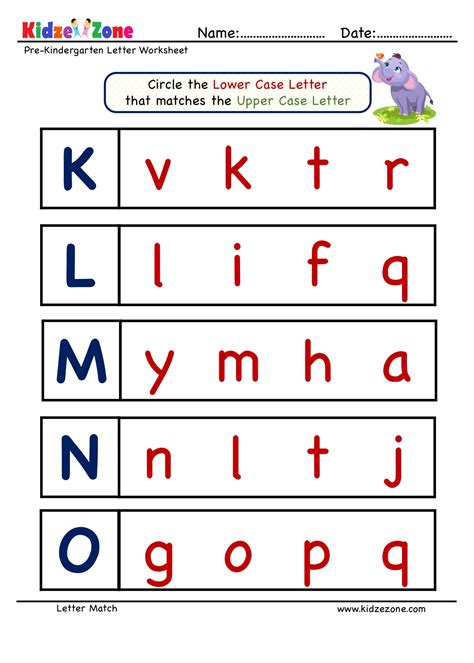 Free Printable Alphabet Matching Worksheets For Pre K Matching Kindergarten - Matching Kindergarten
