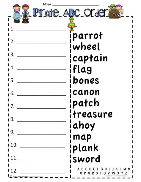 Free Printable Alphabetical Order Worksheets For 1st Grade Abc 1st Grade - Abc 1st Grade