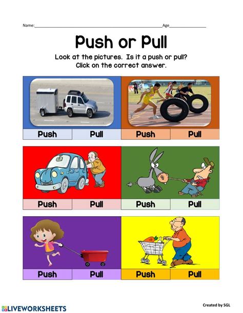 Free Printable Amp Interactive Push And Pull Worksheets Push And Pull Worksheet For Kindergarten - Push And Pull Worksheet For Kindergarten