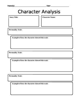 Free Printable Analyzing Character Worksheets For 5th Grade Characteristics Worksheet Fifth Grade - Characteristics Worksheet Fifth Grade