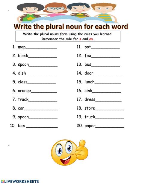 Free Printable And Interactive Plural Nouns Worksheets Plural Noun Worksheet - Plural Noun Worksheet