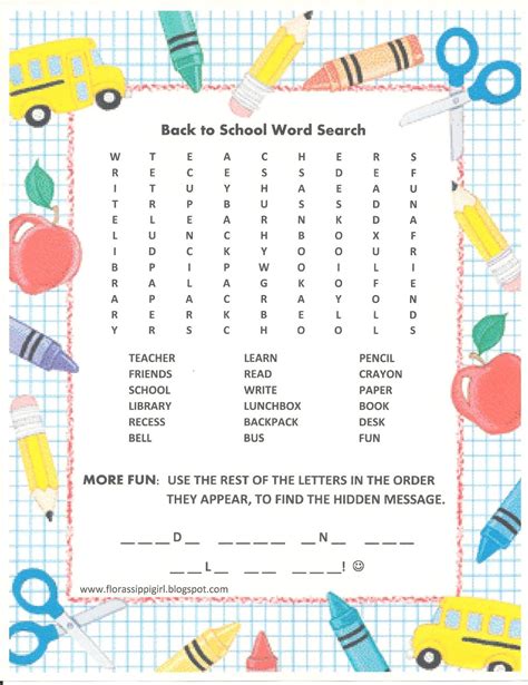 Free Printable Back To School Word Search Back To School Word Search Printable - Back To School Word Search Printable