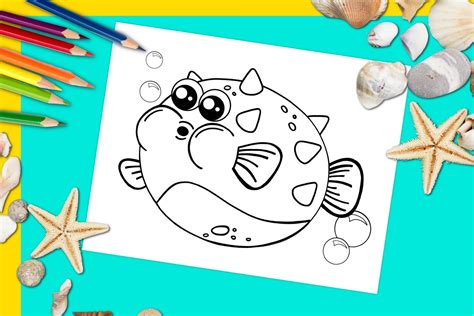 Free Printable Blowfish Coloring Page Simple Mom Project Puffer Fish Coloring Page - Puffer Fish Coloring Page