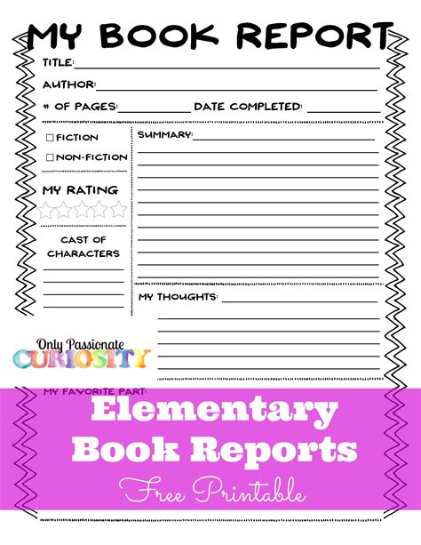 Free Printable Book Report Template 123 Homeschool 4 5th Grade Book Reports - 5th Grade Book Reports