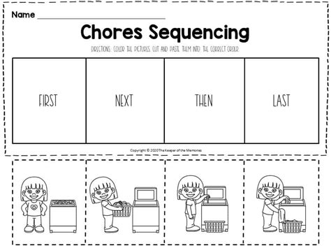 Free Printable Chores Story Sequencing Worksheets For Kindergarten Household Chores Worksheet For Kindergarten - Household Chores Worksheet For Kindergarten