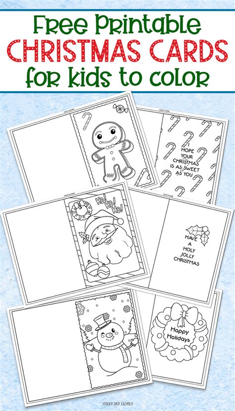 Free Printable Christmas Cards For Kids To Color Colour In Christmas Cards - Colour In Christmas Cards