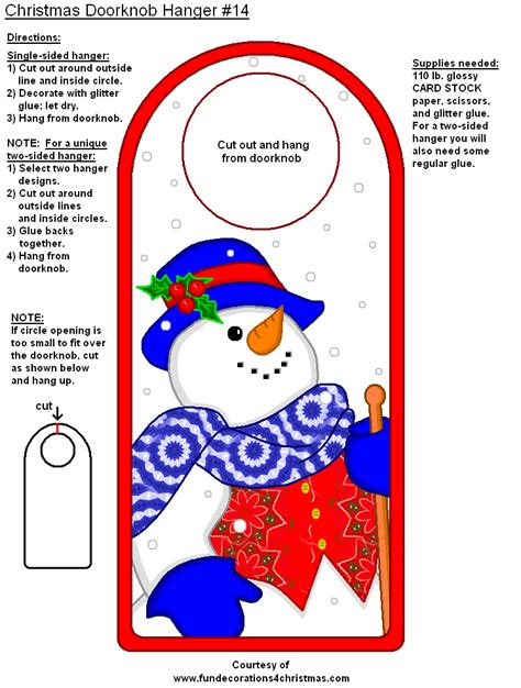 Free Printable Christmas Doorknob Decoration In My Own Printable Christmas Door Hanger - Printable Christmas Door Hanger