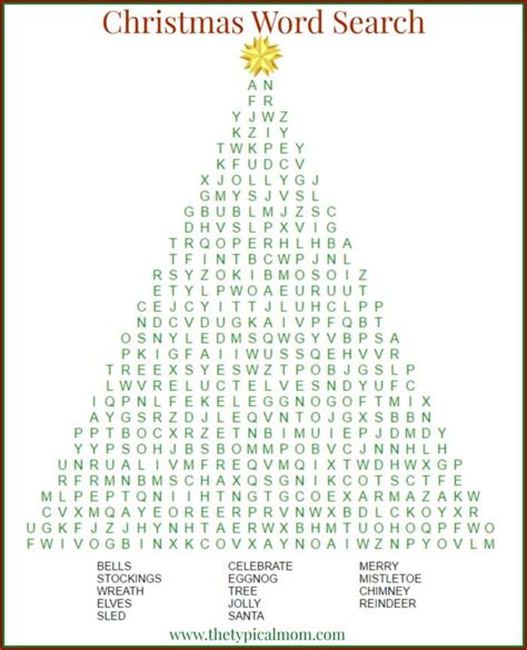 Free Printable Christmas Tree Word Search With Answer Christmas Tree Word Search - Christmas Tree Word Search