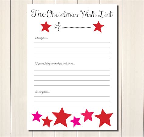 Free Printable Christmas Wish List Template Amp Dear Santa Wish List Letter - Santa Wish List Letter