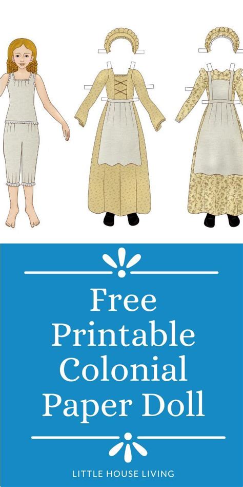 Free Printable Colonial Style Paper Doll Little House Old Fashioned Paper Dolls Printable - Old Fashioned Paper Dolls Printable