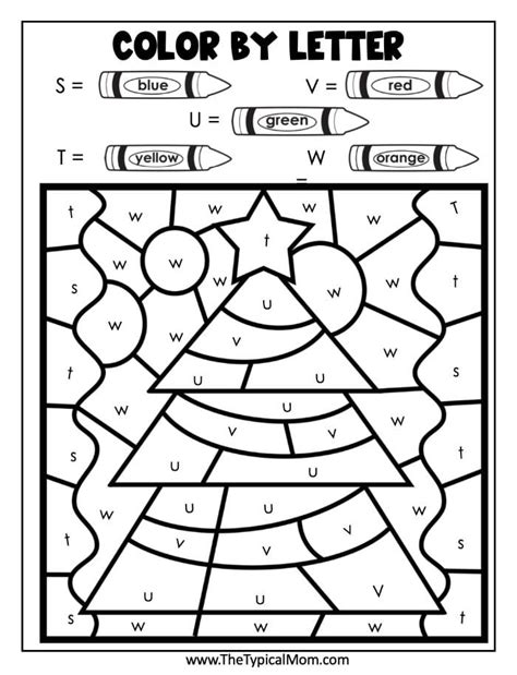 Free Printable Color By Letter Christmas Worksheets Color By Letter Printables For Kindergarten - Color By Letter Printables For Kindergarten