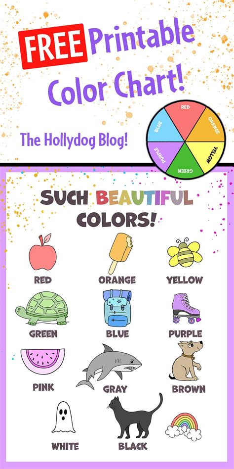 Free Printable Color Chart The Hollydog Blog Color Chart For Kindergarten - Color Chart For Kindergarten