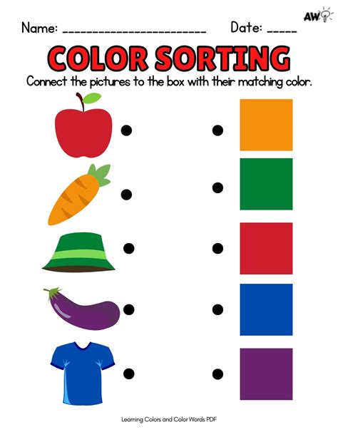 Free Printable Colour Matching Worksheets Preschool Play And Matching Kindergarten - Matching Kindergarten