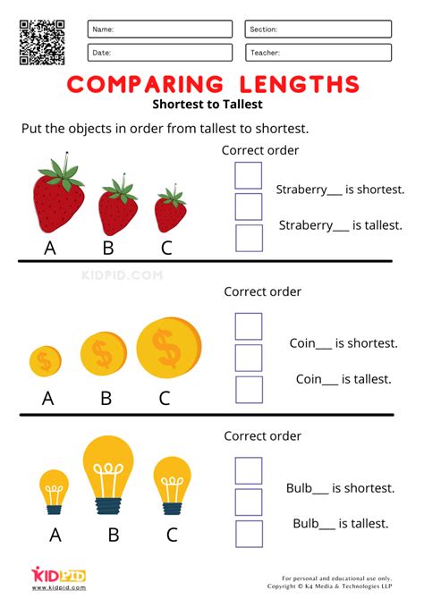 Free Printable Comparing Length Worksheets For Kindergarten Quizizz Length Worksheets Kindergarten - Length Worksheets Kindergarten