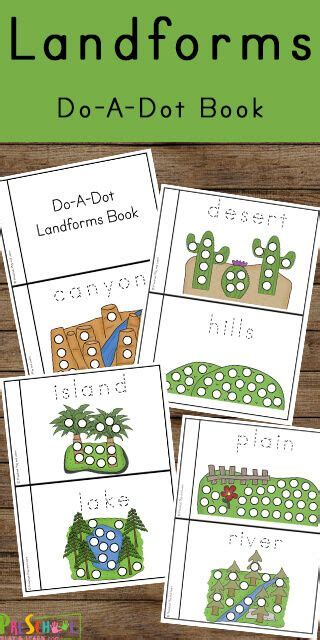 Free Printable Do A Dot Landforms For Kids First Grade Landform Worksheet - First Grade Landform Worksheet