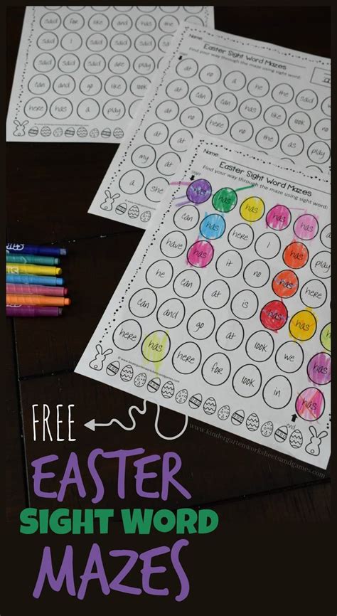 Free Printable Easter Sight Word Maze Worksheets For Kindergarten Easter Worksheets - Kindergarten Easter Worksheets