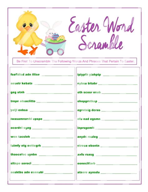 Free Printable Easter Word Scramble With Answers Homeschool Easter Word Scramble Answers - Easter Word Scramble Answers