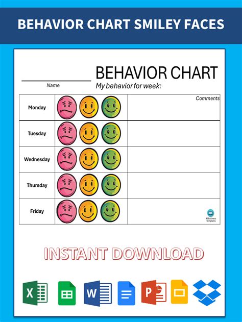 Free Printable Editable Smiley Face Behavior Chart