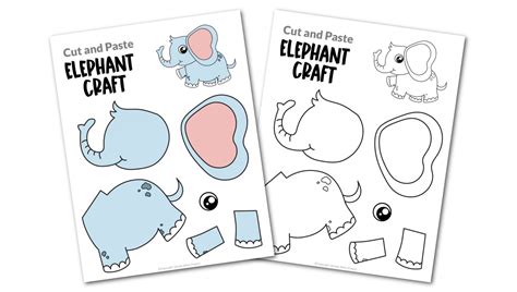 Free Printable Elephant Craft Template Simple Mom Project Cut And Paste Template - Cut And Paste Template