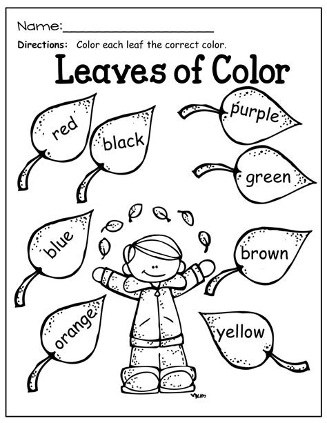 Free Printable Fall Learing Colors Game For Kindergarten Kindergarten Worksheet Colors - Kindergarten Worksheet Colors