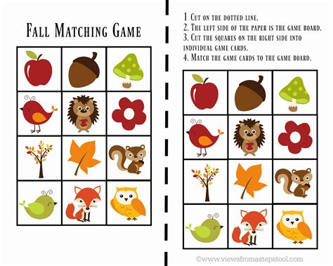 Free Printable Fall Matching Game For Toddlers Amp Matching Activity For Preschoolers - Matching Activity For Preschoolers