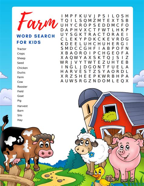 Free Printable Farm Animals Word Search Printable Animal Word Search - Printable Animal Word Search