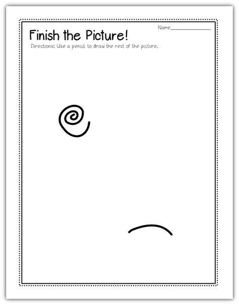 Free Printable Finish The Picture Drawing Worksheets For Complete The Drawing Activity - Complete The Drawing Activity