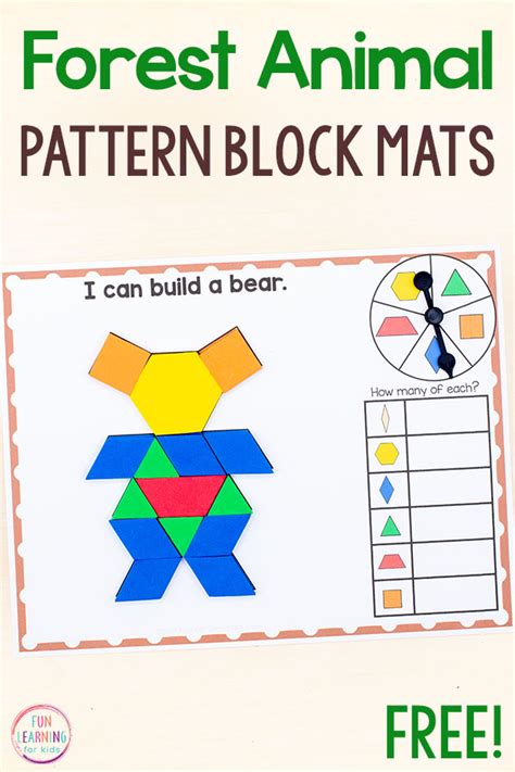 Free Printable Forest Pattern Block Mats Templates Shapes Pattern Block Puzzles Printable - Pattern Block Puzzles Printable
