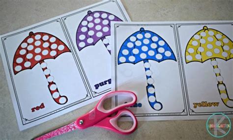 Free Printable Fruit Loop Umbrella Color Matching Craft Kindergarten Color Matching Worksheet - Kindergarten Color Matching Worksheet