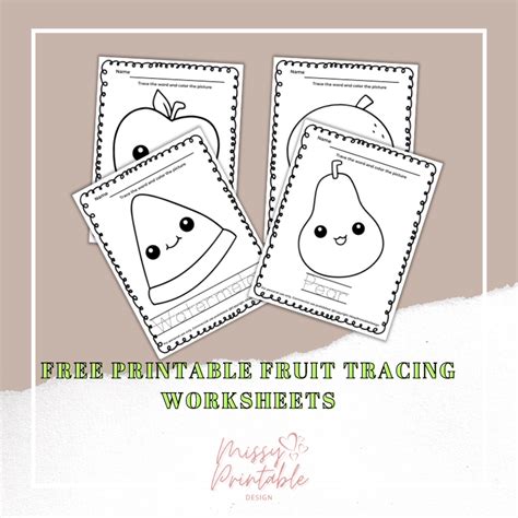 Free Printable Fruit Tracing Worksheets Missyprintabledesign Printable Fruits Worksheet For Kindergarten - Printable Fruits Worksheet For Kindergarten