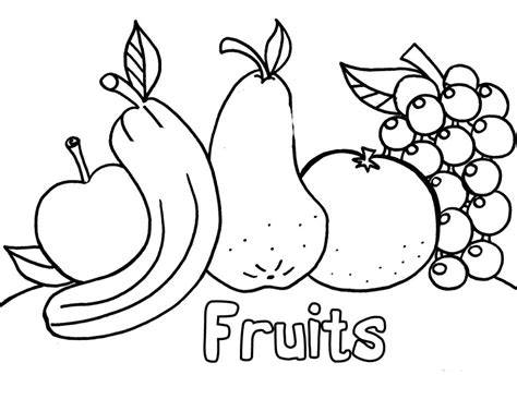 Free Printable Fruits Coloring Pages For Kindergarten Pdf Pictures For Colouring For Kids Fruit - Pictures For Colouring For Kids Fruit