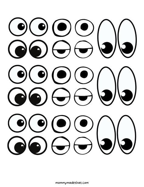 Free Printable Googly Eyes Tons Of Sizes Paper Cut Out Eyes Printable - Cut Out Eyes Printable