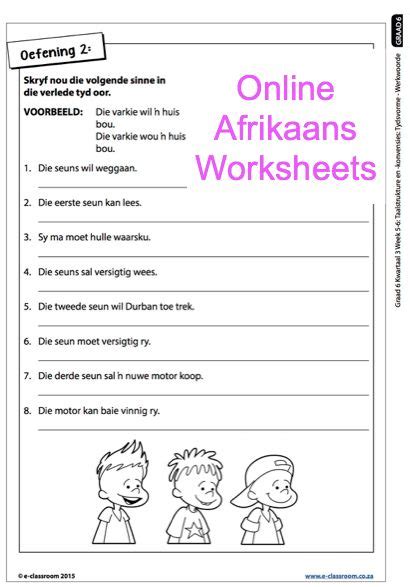 Free Printable Grade 6 Afrikaans Worksheets
