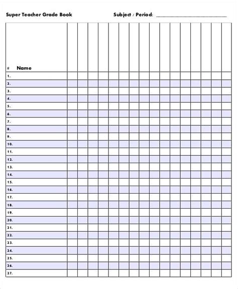 Free Printable Gradebook Templates Pdf Excel Word Google Printable Grade Sheets - Printable Grade Sheets