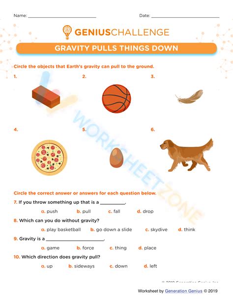 Free Printable Gravity Worksheets For Teaching Amp Learning Gravity Activities For Kindergarten - Gravity Activities For Kindergarten
